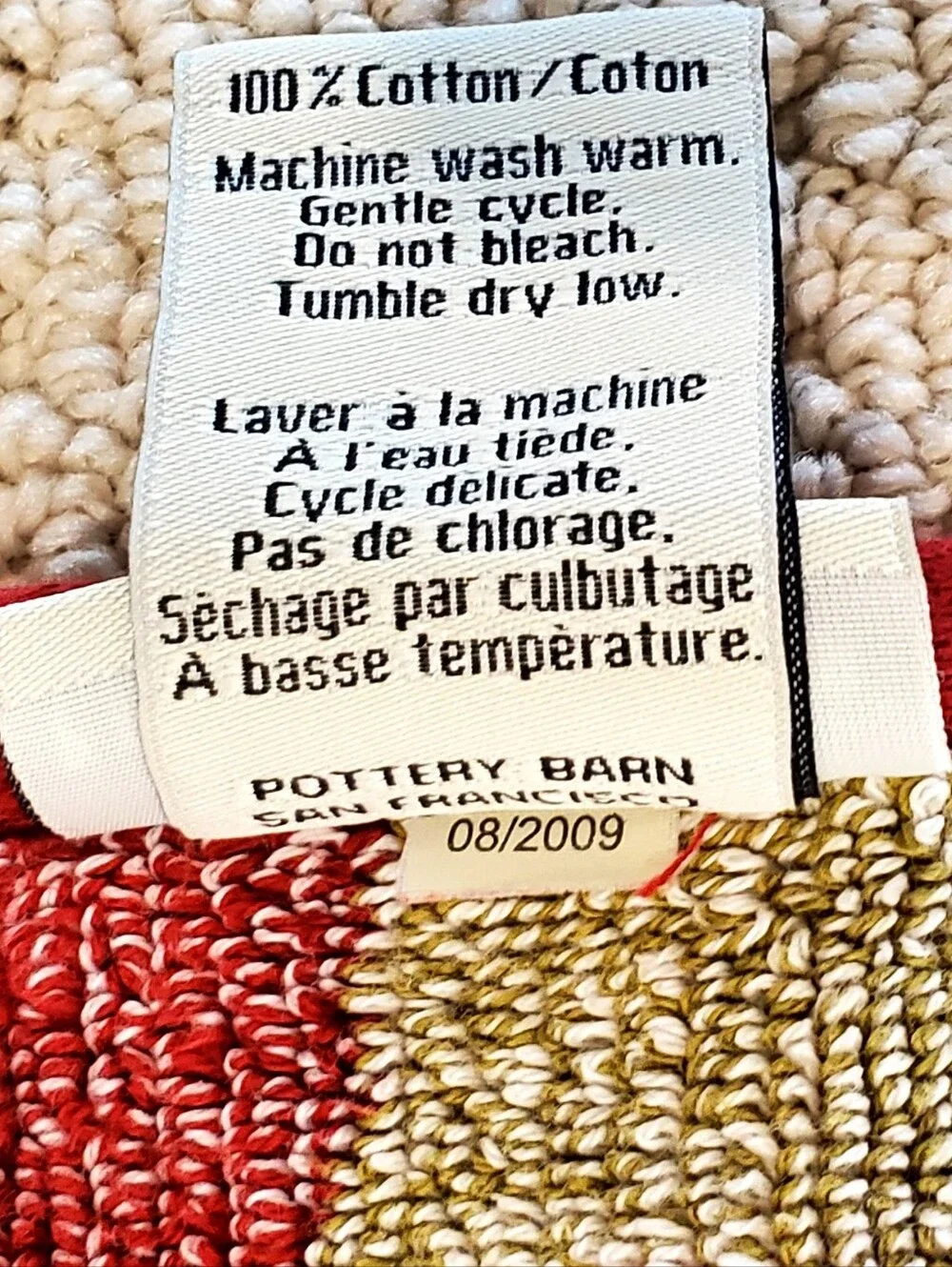 Pottery Barn Turkish Cotton Holly Leaf Red/Olive Green 5 Piece Towel Set